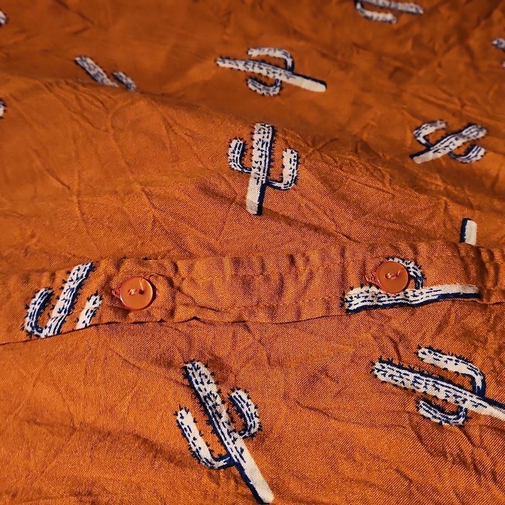 Orange Button-Up Blouse - Picture 5 of 6